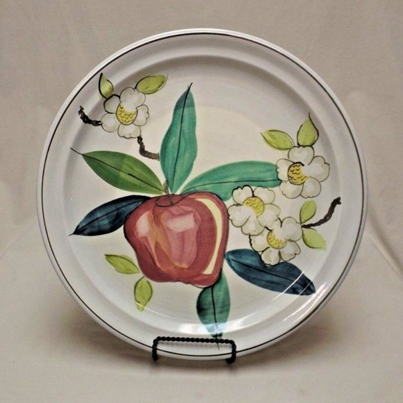 Vintage Red Wing Pottery Dinnerware Normandy Apple Hand Painted 14" Chop Plate - Picture 1 of 12